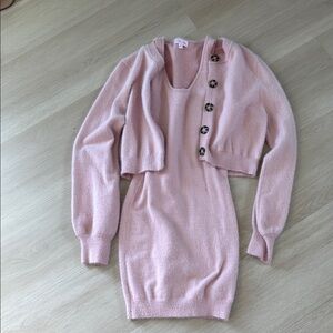 Pink Lily Blush Mini Dress with Cardigan